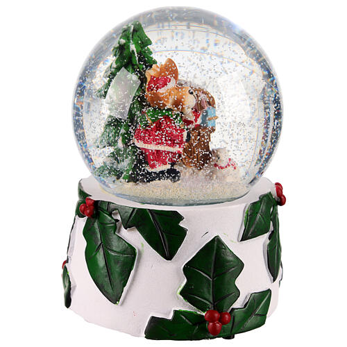 Snow globe with reindeer by a mailbox, 4x4x6 in 4