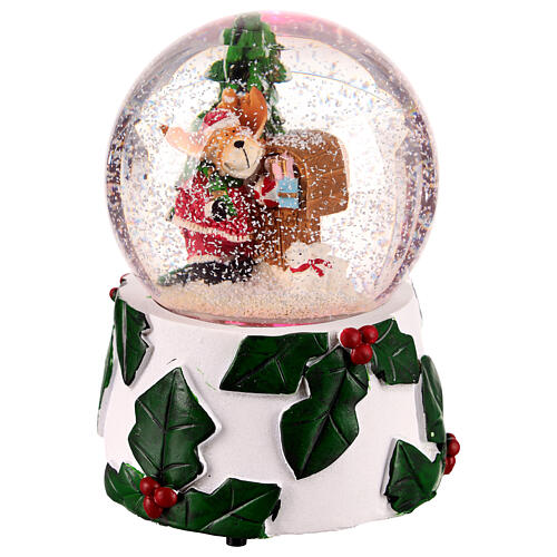 Christmas snow globe reindeer with letterbox 10x10x15 cm 2