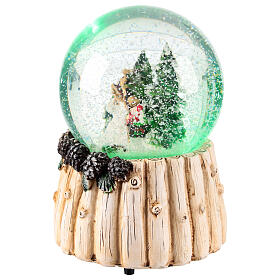 Boule à neige 100 mm Père Noël sur son traineau 10x10x15 cm