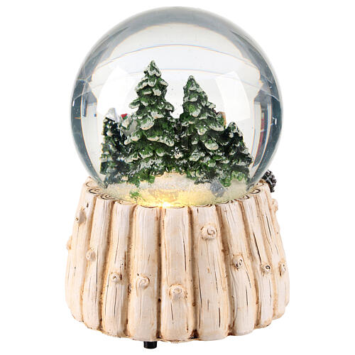 Palla di neve 100 mm Babbo Natale su slitta 10x10x15 cm 4