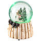 Palla di neve 100 mm Babbo Natale su slitta 10x10x15 cm s2