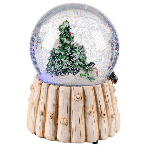 Snow globe with Santa on a rooftop, 4x4x6 in 5