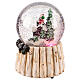Palla di neve Babbo Natale su tetto 10x10x12 cm s3
