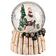 Palla di neve Babbo Natale su tetto 10x10x12 cm s4