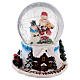 Palla di neve 80 mm Babbo Natale con violino 10x10x12 cm  s2