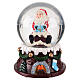 Palla di neve 80mm Babbo Natale su camino 10x10x12 cm s1