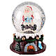 Palla di neve 80mm Babbo Natale su camino 10x10x12 cm s2
