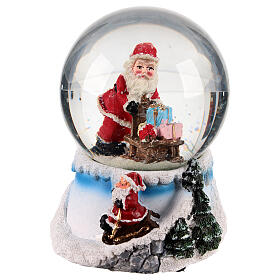 Globo de neve 80 mm Pai Natal com presentes 10x10x12 cm