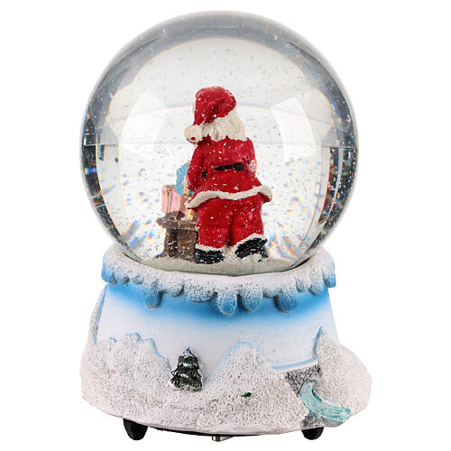 Globo de neve 80 mm Pai Natal com presentes 10x10x12 cm 4