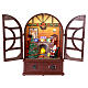 Radio vintage con Babbo Natale e camino con musica movimento e luci 21x13x31 cm s1