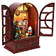 Radio vintage con Babbo Natale e camino con musica movimento e luci 21x13x31 cm s3