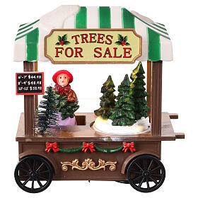 Christmas tree stall, illuminated, 6x3x6 in