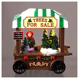 Christmas tree stall, illuminated, 6x3x6 in