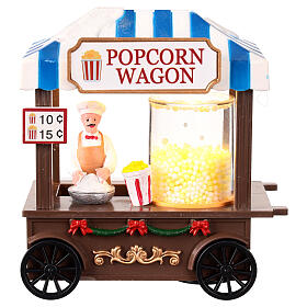 Illuminated popcorn stall, 6x3x6 in