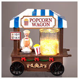 Illuminated popcorn stall, 6x3x6 in