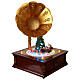 Grammofono illuminato Babbo Natale con slitta movimento 25x25x35 s2