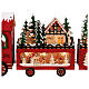 Trenino di Babbo Natale illuminato colorato 55x10x20 cm s4
