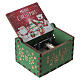 Green wooden Christmas crank music box 40x65x50 mm s4