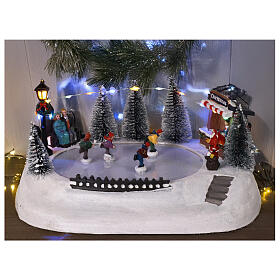 Christmas ice skating rink with motion and lights, 12x8x5.5 in