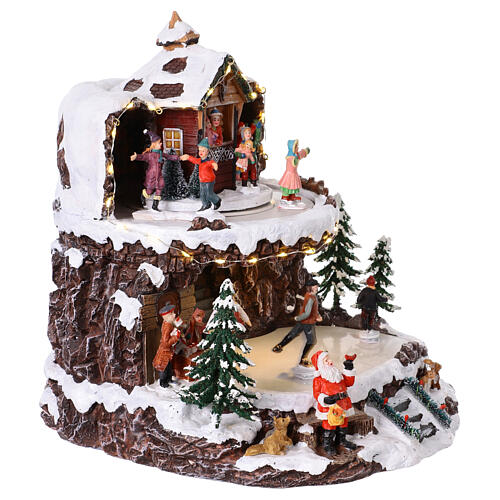 Pista de patinação de Natal em dois andares 27x30x30 cm 4