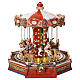 Christmas carousel with horses, lights, music, and motion, 14x14x14 in s1