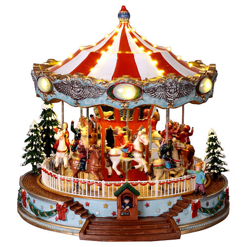 Illuminated Christmas carousel with movement and songs, 12x11x10 in 1