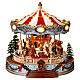 Carrossel de cavalos natalino iluminado com movimento e músicas 30x28x26 cm s1