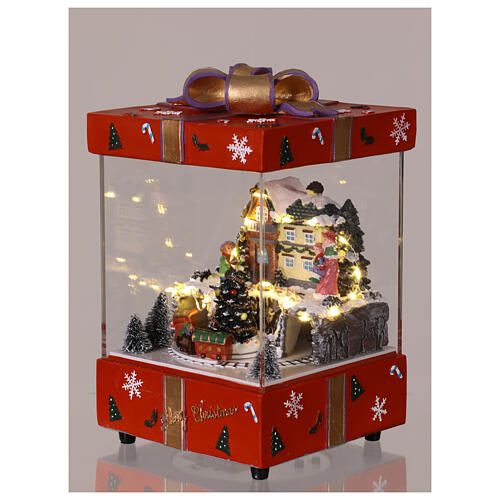 Gift package with moving train illuminated with music, 6x6x10 in 3