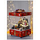 Boîte cadeau avec train en mouvement illuminé et musique 15x15x25 cm s2