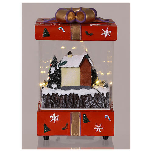 Pacco regalo con trenino in movimento illuminato con musica 15x15x25 5