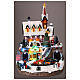 Chiesa illuminata movimento treno 25x25x30 cm s2