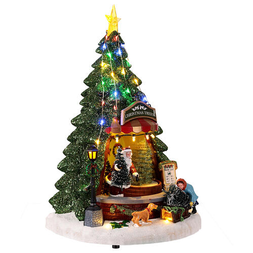 Santa's Christmas tree shop, illuminated, 10x10x14 in 5