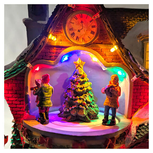 Maison de Noël illuminée avec musique et mouvement 27x16x26 cm 4