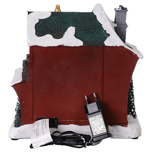 Casa Natalizia illuminata con musica e movimento 27x16x26 cm 6