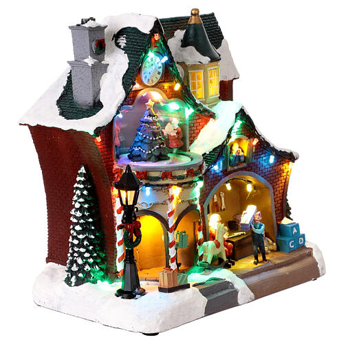 Lighted Nativity House with Music and Movement, 27x16x26 cm 5