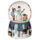 Glass snow globe: snowman and snowy landscape, glitter and music box, 6x4x4 in s2