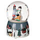 Glass snow globe: snowman and snowy landscape, glitter and music box, 6x4x4 in s3