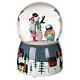 Glass snow globe: snowman and snowy landscape, glitter and music box, 6x4x4 in s4