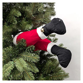 Santa Claus kicking, animated Christmas tree decoration, 16 in