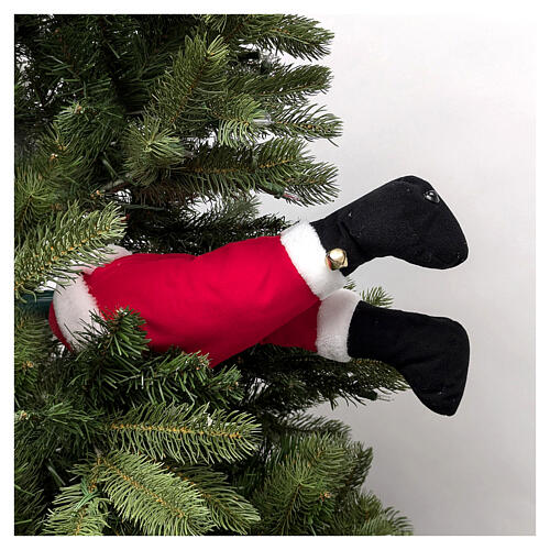 Babbo Natale che scalcia addobbo albero Natale movimento 40 cm 3