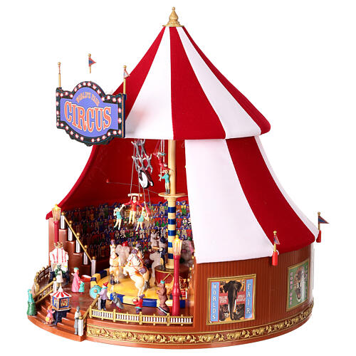 Christmas village set: circus with music, motions and lights, 12x12 in 4