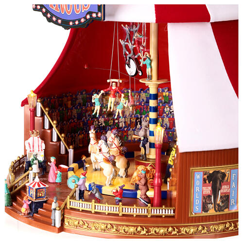 Christmas village set: circus with music, motions and lights, 12x12 in 5