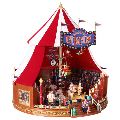 Christmas village set: circus with music, motions and lights, 12x12 in 7