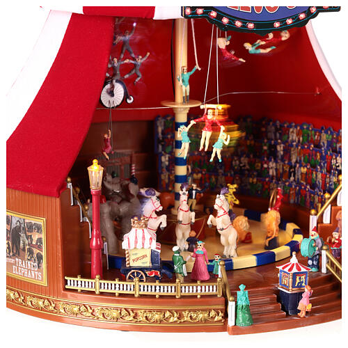 Circo scena natalizia musica movimento luci 30x30 cm 2