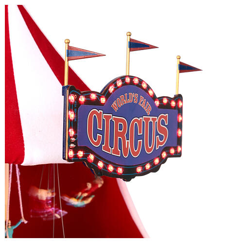 Circo scena natalizia musica movimento luci 30x30 cm 3