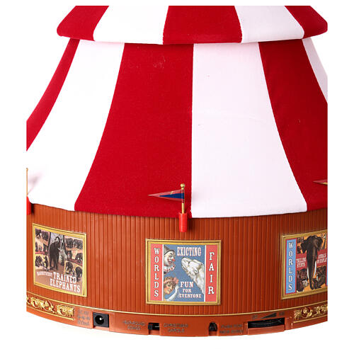 Circo scena natalizia musica movimento luci 30x30 cm 11
