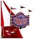 Circo scena natalizia musica movimento luci 30x30 cm s3