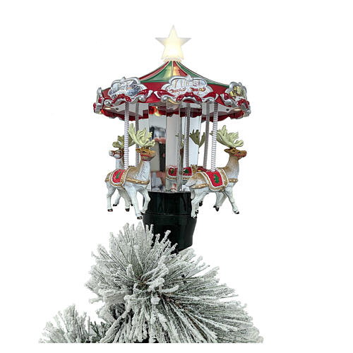 Punta árbol Navidad tiovivo caballos movimiento d 18 cm 1