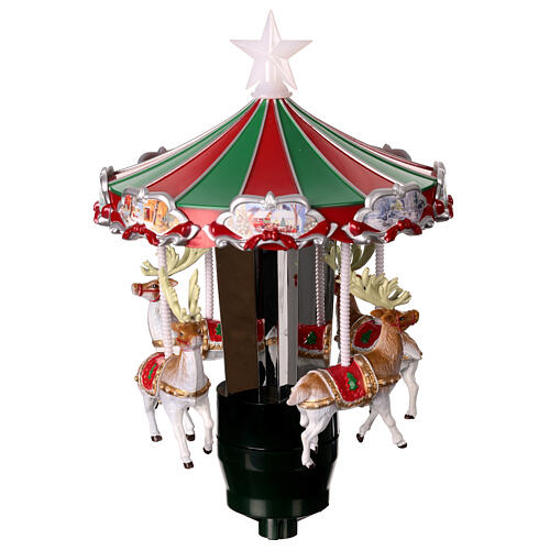 Cimier sapin de Noël carrousel chevaux mouvement diam. 18 cm 2