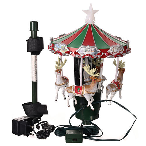 Cimier sapin de Noël carrousel chevaux mouvement diam. 18 cm 4